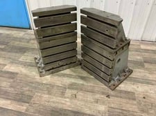 16" DeVlieg, T-slotted angle plates, cast iron construction, stackable, set of 2