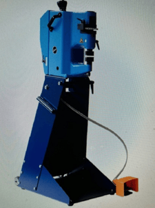 Eckold #KF170PD, cap: 2mm steel, 2mm aluminum, 1.5mm Stainless steel, pneumatic, single/continuous stroke, as