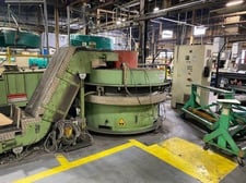 Rosler #R-150/15-SE, Vibratory Tumbling Multi Channel Metal Finishing Machine, discharge conveyor, 2000