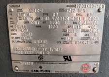 75 HP 1170 RPM U.S. Motors, Frame 405TPA-20, weather protected enclosure type 1, VHS, vertical hollow shaft