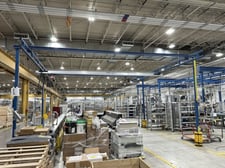 Gorbel Bridge Crane, Girbel 250lb CAP-20'-7" L x 16'-4 1/2" width x 11'-5 1/2" H (Already Taken Down)