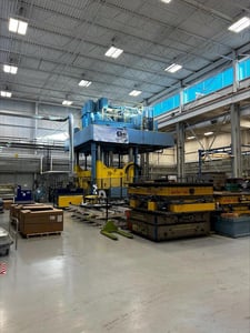 4000 Ton, Williams #H-4000-180-96, 4-post hydraulic downacting press, 60" stroke, 100" daylight, 40" Shut