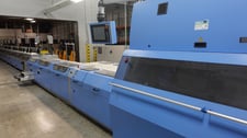 Muller Martini, Acoro #3026, Perfect Binder Line, hot melt glue, cooling, reject, trim, stack, 2013