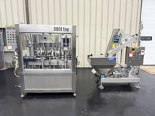 GAI #3001-Top, 16 Valves Triblock Bottle Sparger, Filler, Corker with Cork Feed System