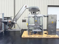 MBF #Capmatic-360/9P, 9-Head Rotary T-Corker with Hopper Elevator