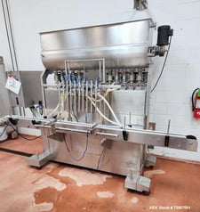 Acasi #Tru-PI-12-V, Auto Inline Piston Fill Line, food application, fillers, cappers, labels