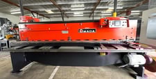 3/16" x 10' Amada #M-3045, mechanical shear, 38" front operated power back gauge, 13 holddowns, 10' squaring