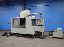Hyundai Kia #KV45, CNC vertical machining center, 17" x 36" capacity, Fanuc Oi-MC, cooler, chip conveyor