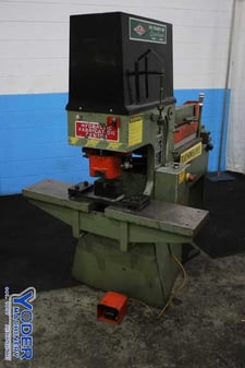 4" x 4" x 3/8" Metal Muncher #MM70A, hydraulic ironworker, 70 ton, 9" throat, 7" stroke, 2000