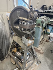 8 Ton, Rotex #18-AK62, Manual Turret Punch, 16-gauge, 5/32"-2" hole diameter, 18" horizontal throat, 12"