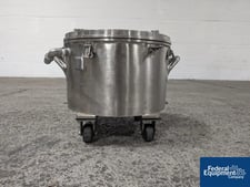 4 gallon Ross Mixing Can, Stainless Steel, 14" diameter x 7.5" straight side, wheels