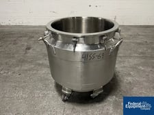 40 gallon Ross Mixer Mixing Can, Stainless Steel, 25" diameter x 22" H, bottom outlet