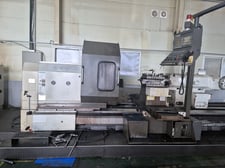 Hankook #1500x800, CNC lathe, 59" swing, 49" chuck, 4-jaw, 314.9" centers, Fanuc 32i-A, Steady Rest, 2012