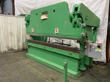 250 Ton, Accurpress #725012, hydraulic press brake, 12' overall, 126" between housing, 8" stroke, 10" throat