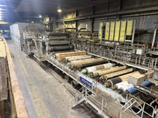Voith #Fourdrinier (GBM) paper machine, 72" dia dryers, dual shoe press, 2002, available in sections