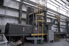 Pangborn #ES-1821, roll conveyor, (4) direct drive 25 HP wheels, reclaim system, dust collector, 2012