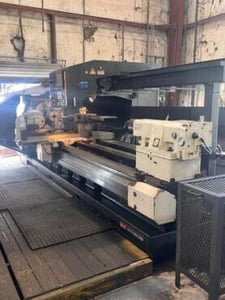 34" x 120" Mazak #Powermaster-Universal, Hollow Spindle Lathe, 10.2" spindle bore, 25" rear chuck, 60 HP, 750