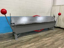 18 gauge x 12' Dreis & Krump #1218, apron brake, 2-1/4" max opening, 1" flange, 1/2" front-rear adjustment