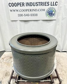 35" Rousselet & Robatel, 316L Stainless Steel centrifuge perforated basket, 24" high, unused, 2002