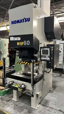 60 Ton, Komatsu #H1F60-IICK3, servo driven gap frame press, SIT IV Control, 4.7" stroke, 85 SPM, 2013