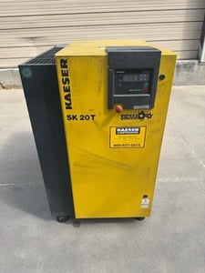 Kaeser #SK-20T, single stage rotary screw air compressor, 20 HP TEFC motor, Shulz ADS 75 refrigerated air