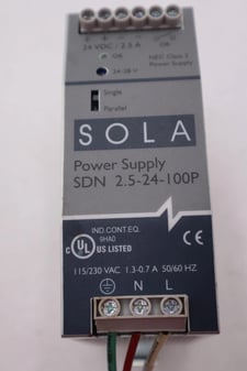 Emerson sola sdn 2.5-24-100p power supply 115/230vac stock #k-1889