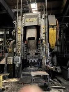 National #4000 Maxi press machine, 15" stroke, 34-1/4" - 39" Shut Height, 250 HP, 46 SPM, 1964, rebuilt 2020