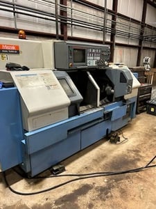 Mazak #Dual-Turn-20, CNC Lathe, 12.6" swing, 12.6" turning diameter, 49.21" machining length, 8" chuck, 2"