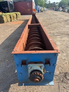 16" diameter x 32' long, Industrial screw conveyor, 17" trough, 10 HP motor, 24.94:1 gearbox
