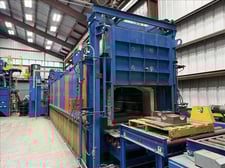 42" width x 420" L x 25" H, Lindberg, MPH electric roller hearth furnace with robot unload & tumble blaster
