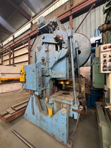 95 Ton, Bliss #28, OBI back geared press, 17" Shut Height, 37" x 29" bed, air clutch
