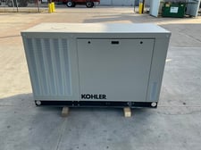 30 KW Kohler #30RCLA, Natural gas generator set, 120/240 Volts, 1-phase, 1800 RPM, KG2204T engine, weather