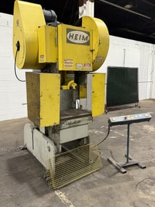 55 Ton, Heim #5A, OBI Punch Press, 6" stroke, air clutch, 18" x 28" bolster plate