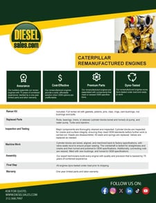 90 HP, Caterpillar #3064T, Engine, rebuilt