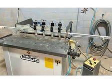 25 Spindle, Gannomat #Mentor-25, boring mach, 34.4" through feed width, pneumatic holddown clamps, 1999