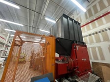 Weima #WL-10, wood waste grinder, 39" x 47" vertical hopper, 14.75" rotor diameter, 8" dia dust collector