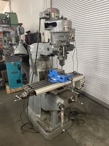Bridgeport #J-head, Vertical Mill, 9" x 42" table, 80-2720 RPM, 1 HP, 220 V., 3ph, digital read out, AS IS