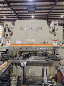 250 Ton, Accurpress #72508, CNC Press Brake, 8' overall, 8" stroke, 16" open, 10" throat, 8" Shut Height, ETS