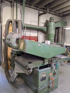 30" x 103" Timesavers #TOP-30, belt grinder/sander, 15-38 FPM, 38" passline, Torit 24FB dust collector