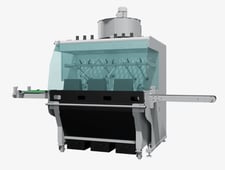 Cefla #FlexiSpray, Linear Spraying Machine, w/Roller & Belt Conveyor, 240 mm Work width, (6) Spray Guns, 2 HP