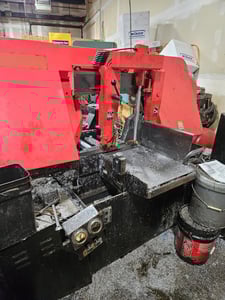 16" x 16" Amada #HA-400W, Manual Horizontal Saw, 0.5"-16" round diameter, 15' x 0.050" x 1.5" blade, 50-295