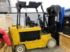 8000 lb. Yale #ERCO80HGN48Q091 Quad Mast Electric forklift with side shifter, 258" lift height