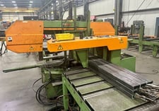 24" x 16" Peddinghaus #410-DGA2300, horizontal band saw, 45° /60° mitering, 7.5 HP, 495 FPM, 2008