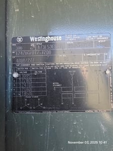 300 KVA 12470GY/7200 Primary, 480Y/277 Secondary, 3 phase, Padmount Transformer (3 available)