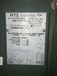 500 KVA 4160 Delta Primary, 480Y/277 Secondary, 3 phase, Padmount Transformer