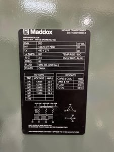 500 KVA 12470GY/7200 Primary, 480Y/277 Secondary, 3 phase, Padmount Transformer, Ready To Ship (4 available)
