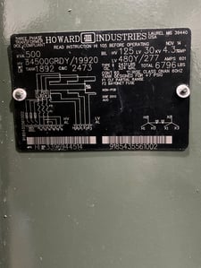 500 KVA 34500GY/19920 Primary, 480Y/277 Secondary, 3 phase, Padmount Transformer