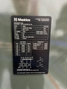 1000 KVA 12470GY/7200 Primary, 480Y/277 Secondary, 3 phase, Padmount Transformer, Ready To Ship (3 available)