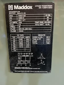 1000/1120 KVA 13800 Delta Primary, 480Y/277 Secondary, 3 phase, Padmount Transformer, Ready To Ship