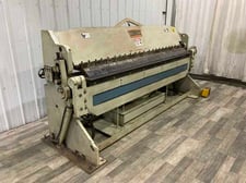 10 gauge x 8' Baileigh #B9610H, hydraulic box & pan brake, 135&deg; bend angle, 6" box depth, semi-auto clamping